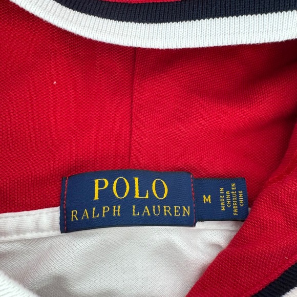 Polo Ralph Lauren Mens Medium Hooded Polo Shirt USA Colorblock - Picture 6 of 7
